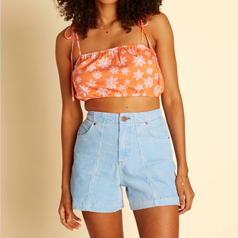 Billabong linen Bandeu crop top